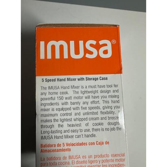 NIB IMUSA 5-Speed Handheld Mixer w/ Storage Case White Kitchen Hand Blender - Picture 4 of 5